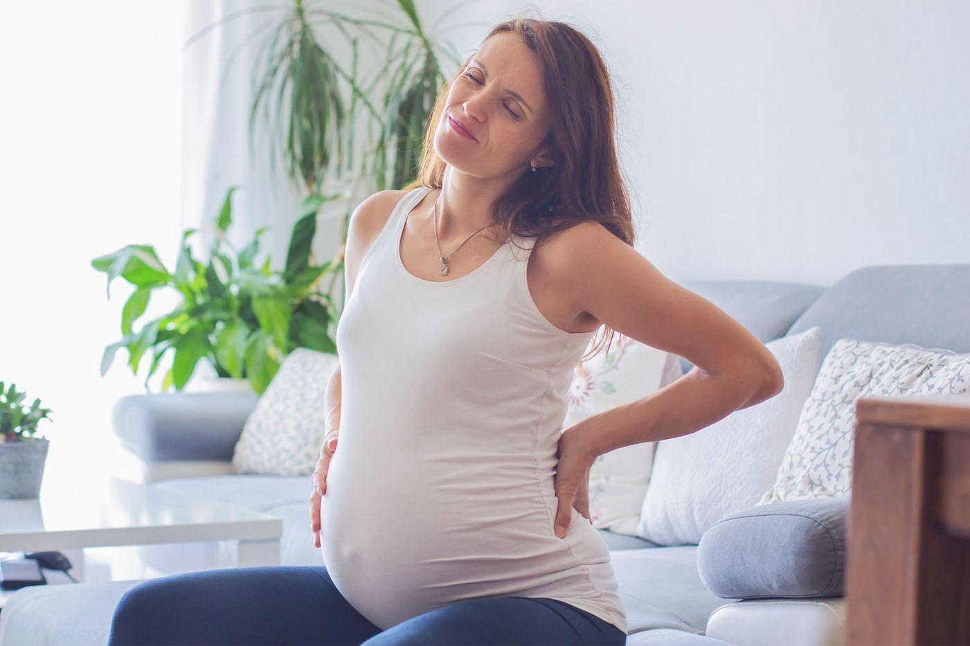 A woman is in the early stages of labor