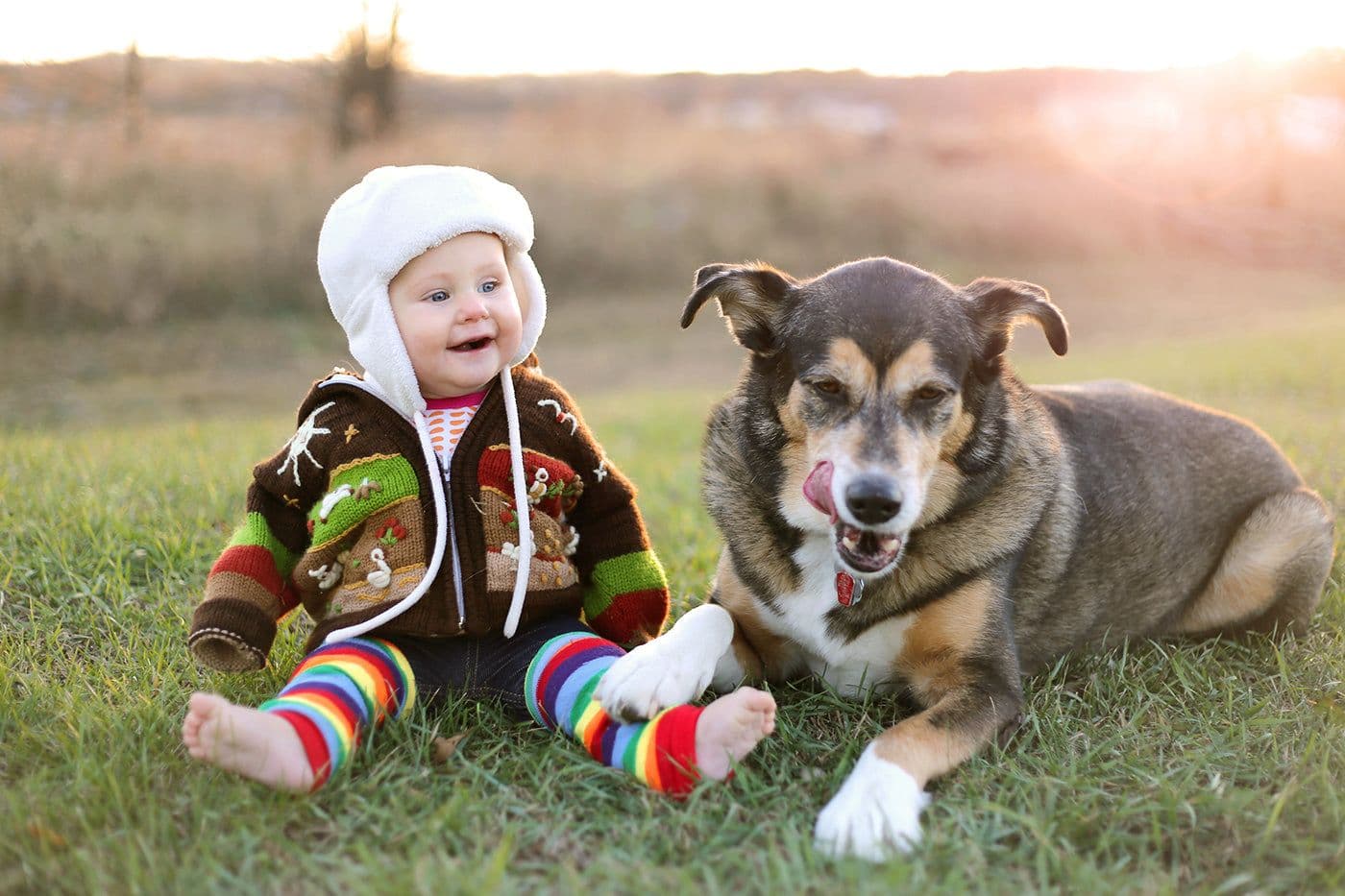 german-baby-and-dog